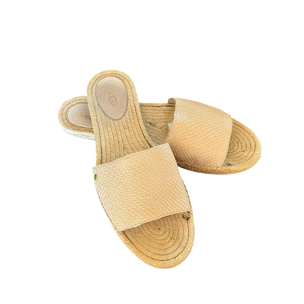 Ugg Cherry Exotic slides ivory leather sz 10
